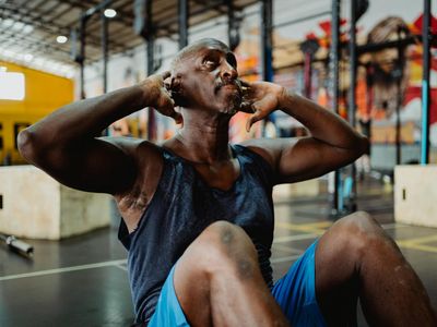 Concentrated man during physical activity